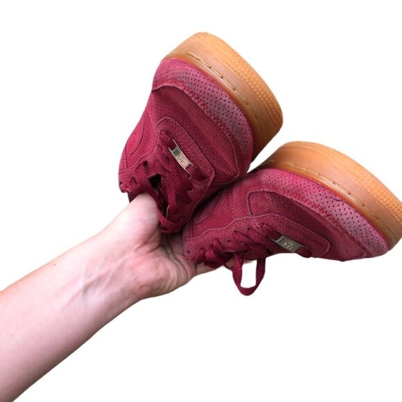 2016 Nike Air Force 1 '07 Suede Deep Garnet' Size 10 - Picture 6 of 10